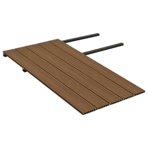 WPC-golvplattor med tillbehör brun och grå 10 m² 2,2 m