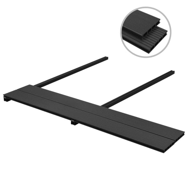 WPC-terassilaudat tarvikkeineen, 16 m²; 2,2 m, antrasiitti