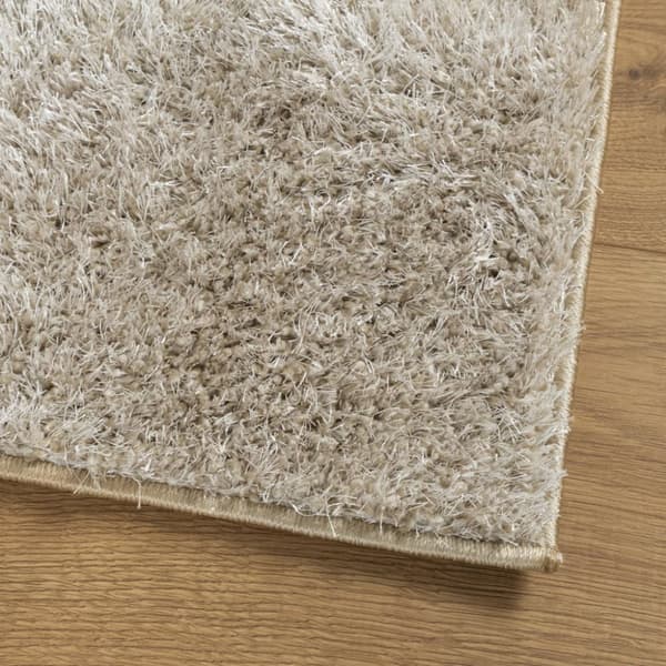 gulvtæppe ISTAN 160x230 cm lang luv skinnende look beige
