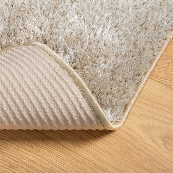 gulvtæppe ISTAN 160x230 cm lang luv skinnende look beige