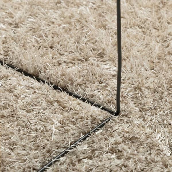 gulvtæppe ISTAN 160x230 cm lang luv skinnende look beige