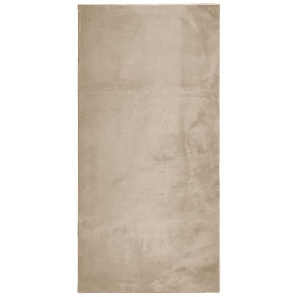 Mjuk matta HUARTE med kort lugg tvättbar sandbeige 100x200 cm