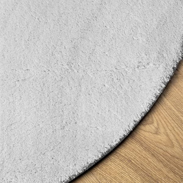 gulvtæppe HUARTE Ø 200 cm kort luv og vaskbart grå