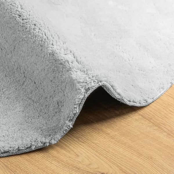 gulvtæppe HUARTE Ø 200 cm kort luv og vaskbart grå