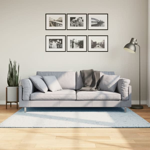 Mjuk matta HUARTE med kort lugg tvättbar blå 120x170 cm