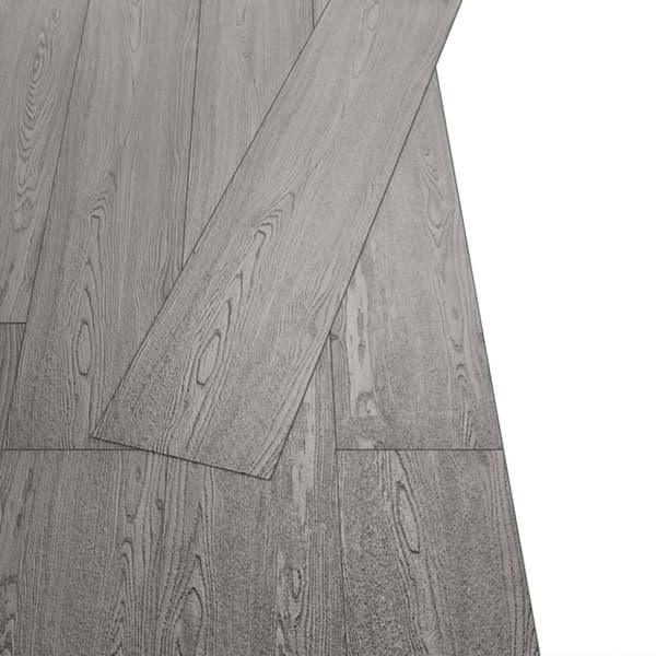 Självhäftande PVC-golvplankor 5,21 m² 2 mm mörkgrå