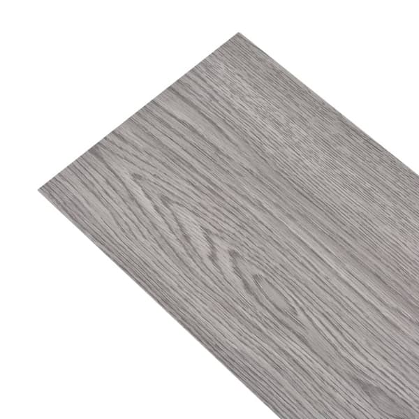 Självhäftande PVC-golvplankor 5,21 m² 2 mm mörkgrå