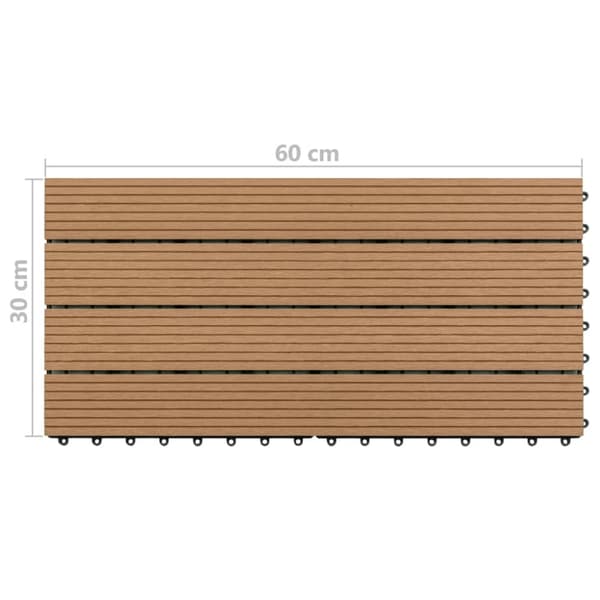 Markplattor 6 st WPC 60x30 cm 1,08 m² brun