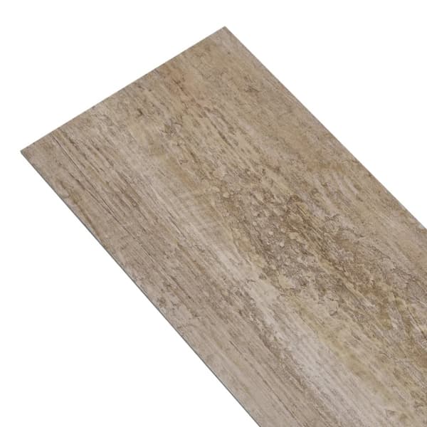 PVC-golvbrädor 5,02 m² självhäftande 2 mm kalkfärgat trä