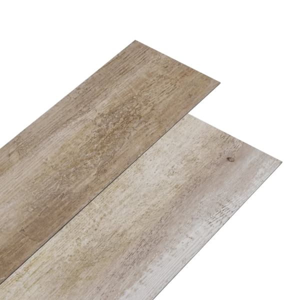 PVC-golvbrädor 5,02 m² självhäftande 2 mm kalkfärgat trä
