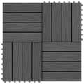 Pikkukuva 1 / 6: Lattialaatat 11 kpl puumuovikomposiitti 30x30 cm 1 m² musta