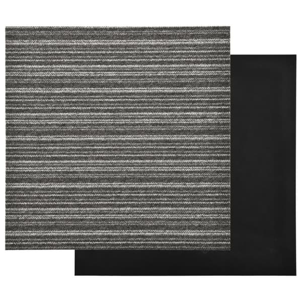 tæppefliser 20 stk. 5 m² 50x50 cm stribet antracitgrå
