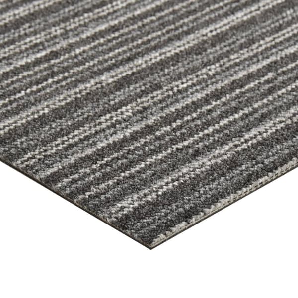 tæppefliser 20 stk. 5 m² 50x50 cm stribet antracitgrå
