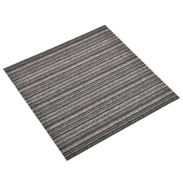 tæppefliser 20 stk. 5 m² 50x50 cm stribet antracitgrå