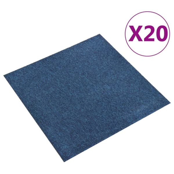 tæppefliser 20 stk. 5 m² 50x50 cm mørkeblå