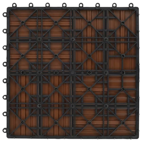 terrassefliser 22 stk. 30 x 30 cm 2 m2 WPC brun
