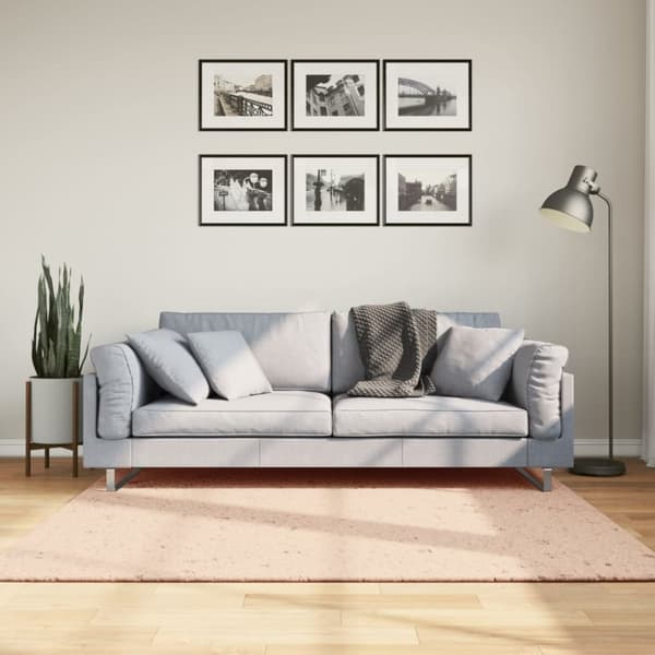 Mjuk matta HUARTE med kort lugg tvättbar rosa 160x160 cm
