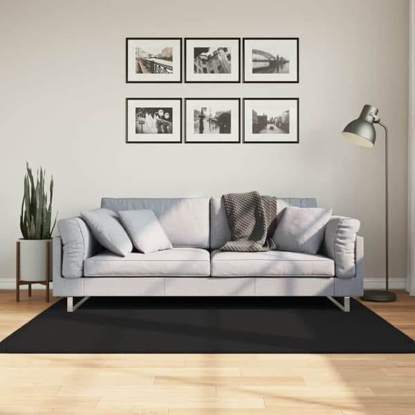 Mjuk matta HUARTE med kort lugg tvättbar svart 120x170 cm