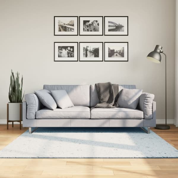 Mjuk matta HUARTE med kort lugg tvättbar blå 160x160 cm