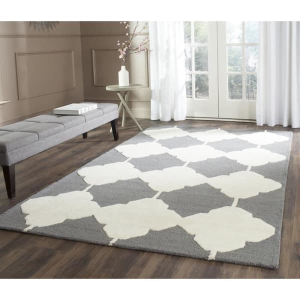 Naomi Contemporary Living Room Matta - 122 X 183 Cm - Dark Grey &amp; Ivory - Wolle - Inomhus - Safavieh