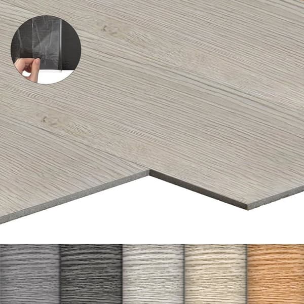 LZQ PVC-golv självhäftande vinylgolv med träeffekt, 54 delar 7,53m² självhäftande vinylplattor, White Oak