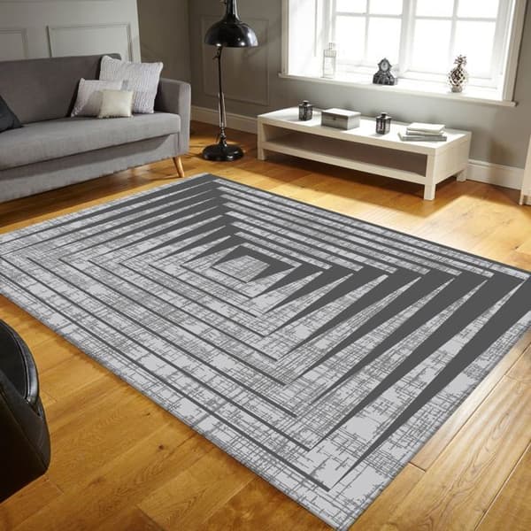 Matta - MAYA - Grå - 80x150 cm - Tjocklek 6mm - Latexbaksida - Polyester