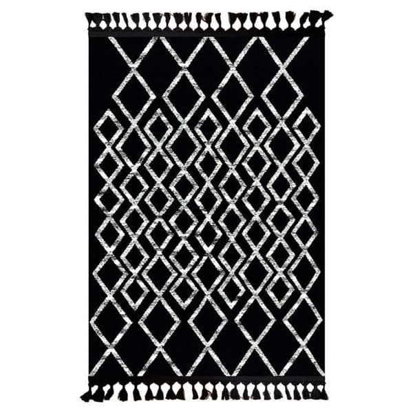 Teppe - ANATOLIAN STAR - FAS - Svart - 300x400 - Tjocklek 6mm - Polyester