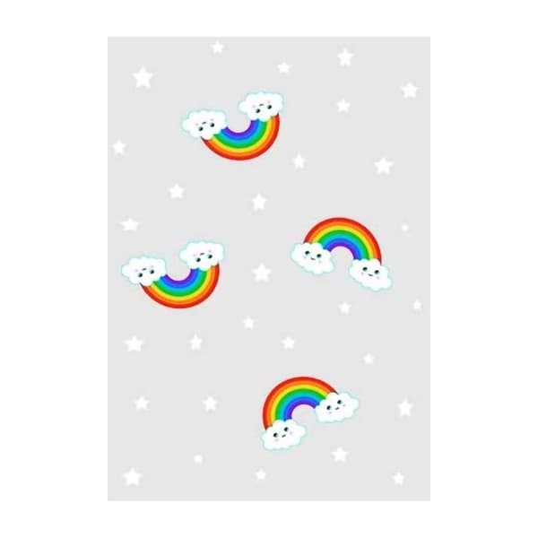 RAINBOW Grå Matta, Storlek: 120x160