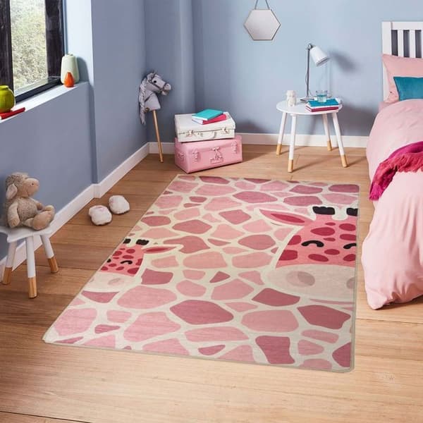 Barnmatta - GIRAFF - 120x160 - Halkskydd - Maskintvättbar - 100% Polyester