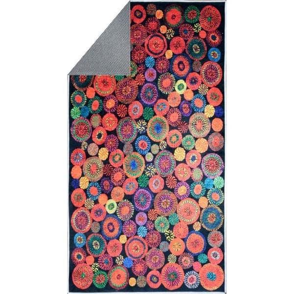 Matta - MANI TEXTILE - GLAD - Svart - 160x230 - Halkskydd och maskintvättbar