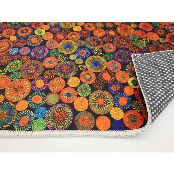 Matta - MANI TEXTILE - GLAD - Svart - 160x230 - Halkskydd och maskintvättbar