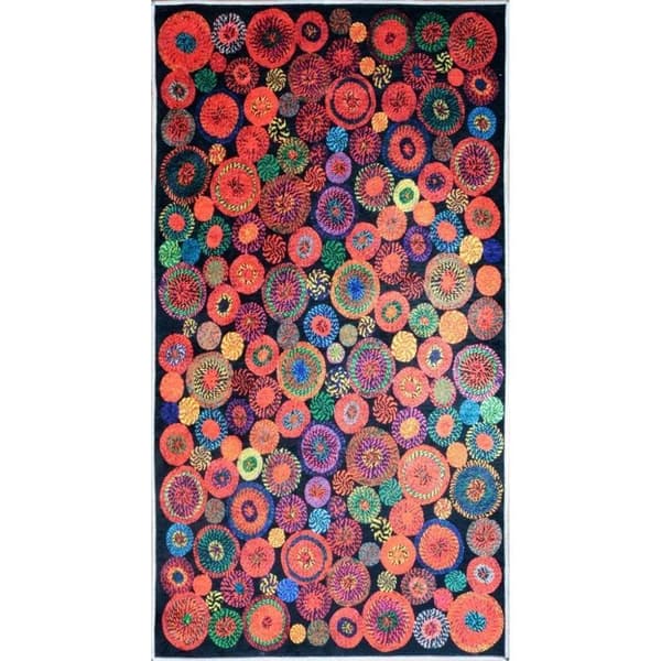 Matta - MANI TEXTILE - GLAD - Svart - 160x230 - Halkskydd och maskintvättbar