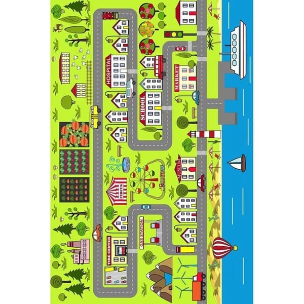 Barnmatta - MANI TEXTILE - City - 100x160 cm - Halkfri - Kan tvättas i maskin