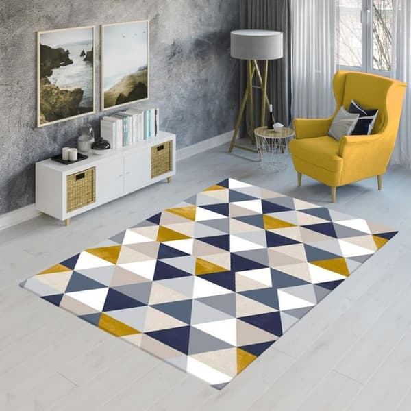 TRENDY Triangelmatta, halkfri och maskintvättbar, 200x290cm