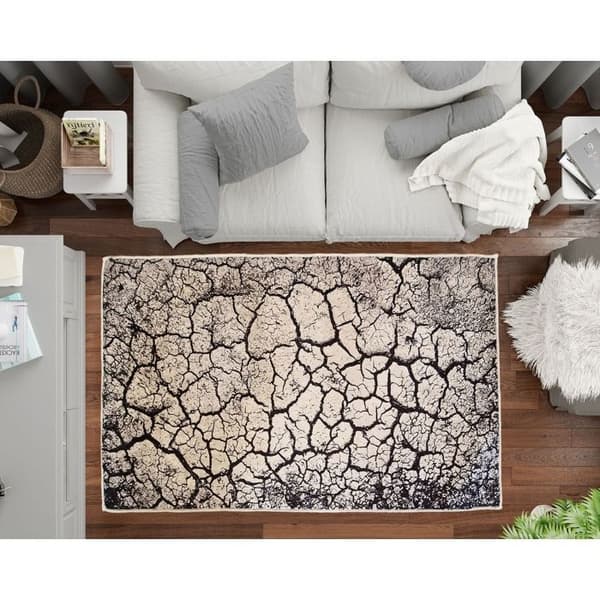 Matta - MANI TEXTILE - PEBBLE - 200x290 cm - Blå - Syntetisk - Modern