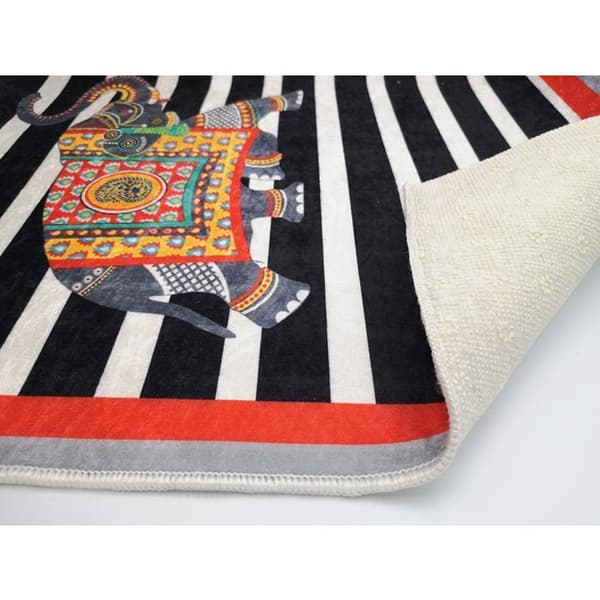 Matta - MANI TEXTILE - Ganesh Röd - 120x180 cm - Syntetisk - Modern