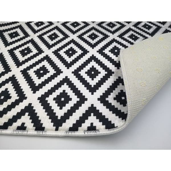 Matta - MANI TEXTILE - Rutor - 160x230cm - Tvättbar - Halkfri