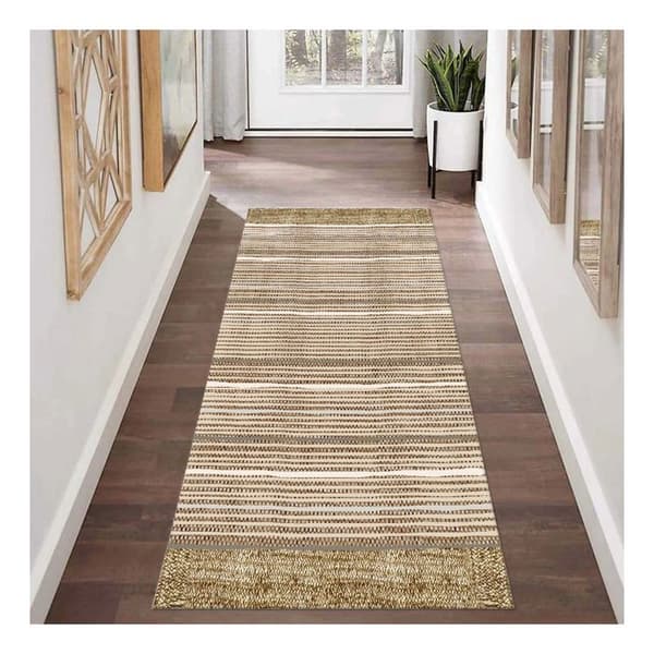 Matta - BAHAR - Beige/Vit - 80x150 cm - Halkskydd - Maskintvättbar - Anti-dammkvalster