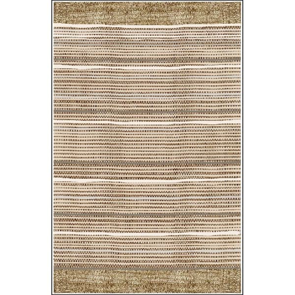 Matta - BAHAR - Beige/Vit - 80x150 cm - Halkskydd - Maskintvättbar - Anti-dammkvalster