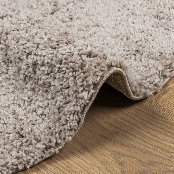 Matta långluggad modern beige Ø 100 cm