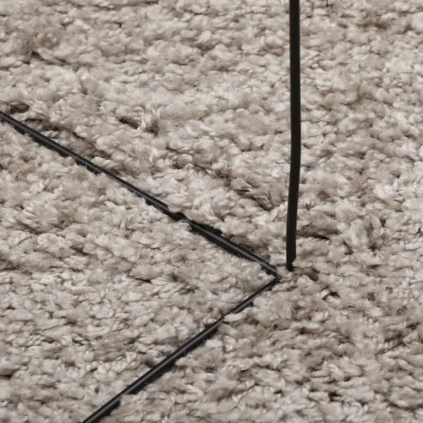 Matta långluggad modern beige Ø 100 cm