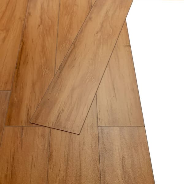 selvklæbende PVC-gulvplanker 5,21 m² 2 mm elm naturfarvet
