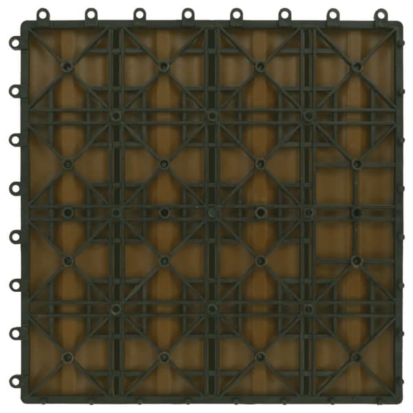 Lattialaatat 11 kpl WPC 30x30 cm 1 m² tiikin värinen
