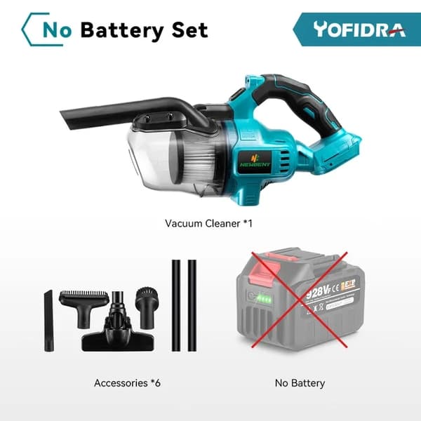Trådlös Handhållen Elektrisk Dammsugare, 1000W Effekt, Uppladdningsbar med Makita 18V Batterier, INGEN Batteri