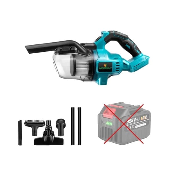 Trådlös Handhållen Elektrisk Dammsugare, 1000W Effekt, Uppladdningsbar med Makita 18V Batterier, INGEN Batteri
