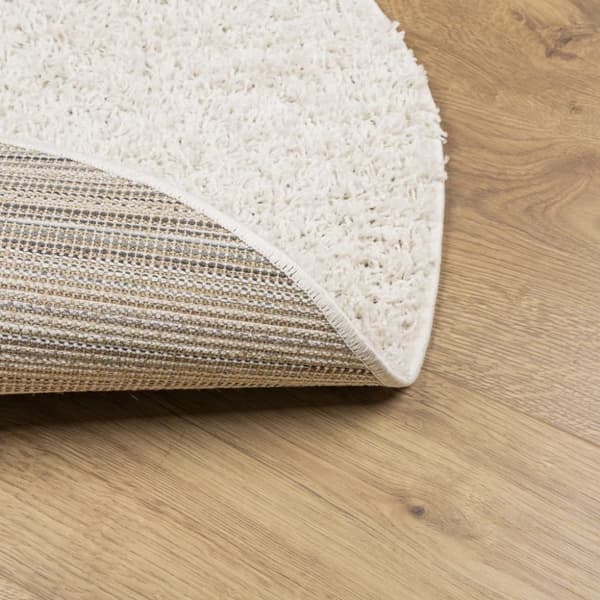 Ryamatta PAMPLONA lång lugg modern gräddvit Ø 120 cm