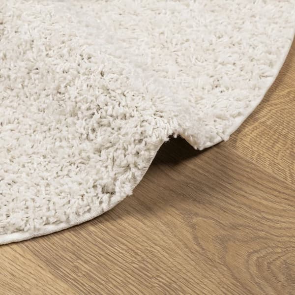 Ryamatta PAMPLONA lång lugg modern gräddvit Ø 120 cm