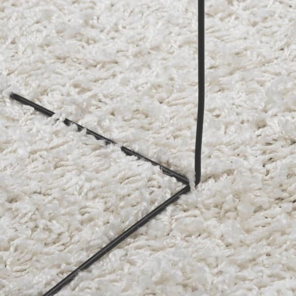 Ryamatta PAMPLONA lång lugg modern gräddvit Ø 120 cm