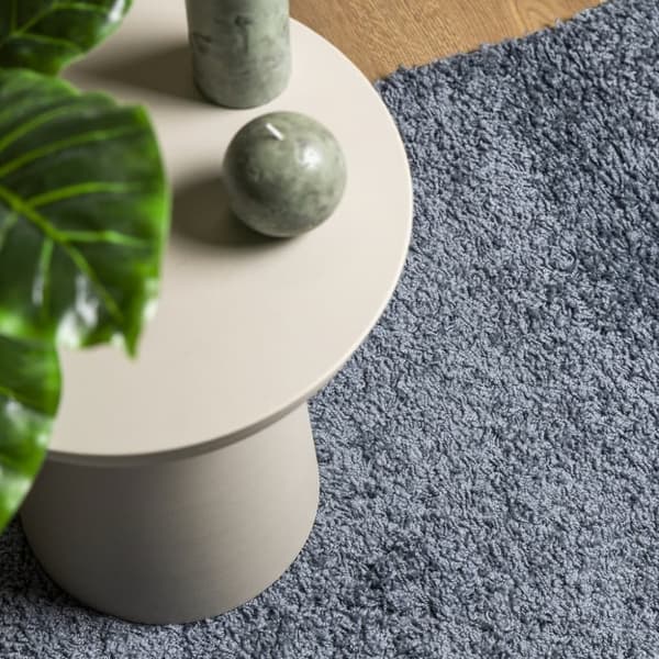 Ryamatta PAMPLONA lång lugg modern blå 120x120 cm