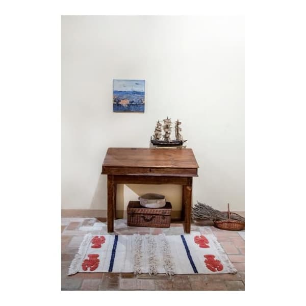 Maskintvättbar beige matta med fransar Mini Lobster XS Lorena Canals - 80x140cm - Beige